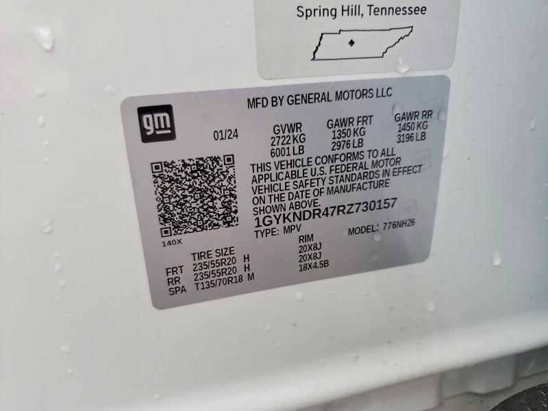49881136 :رقم المزاد ، 1GYKNDR47RZ730157 vin ، 2024 Cadillac Xt5 مزاد بيع