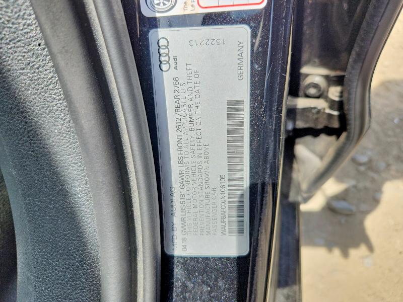 49596246 :رقم المزاد ، WAUF8AFC0JN106105 vin ، 2018 Audi A6 مزاد بيع