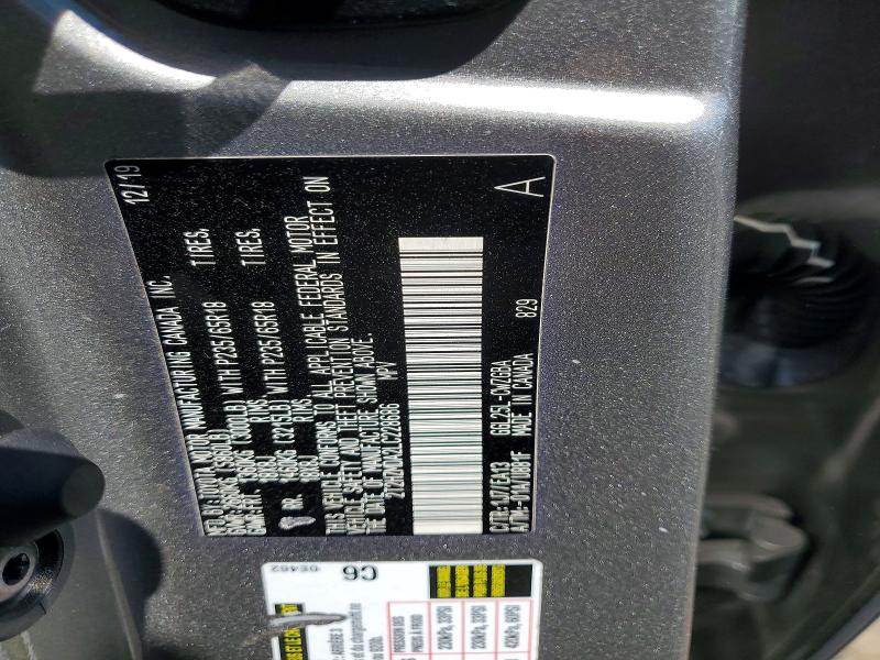 49052926 :رقم المزاد ، 2T2HZMDA2LC228686 vin ، 2020 Lexus Rx 350 مزاد بيع