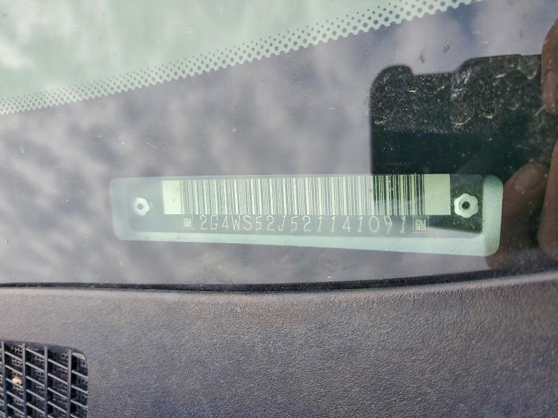 2002 Buick Century მანქანა იყიდება აუქციონზე, vin: 2G4WS52J521141091, აუქციონის ნომერი: 49931656