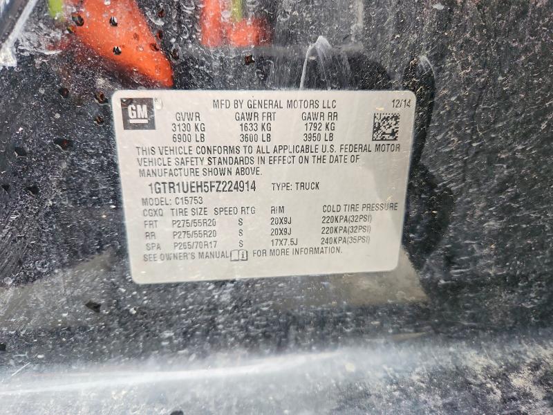 Продажа на аукционе авто 2015 Gmc Sierra, vin: 1GTR1UEH5FZ224914, номер лота: 50796316