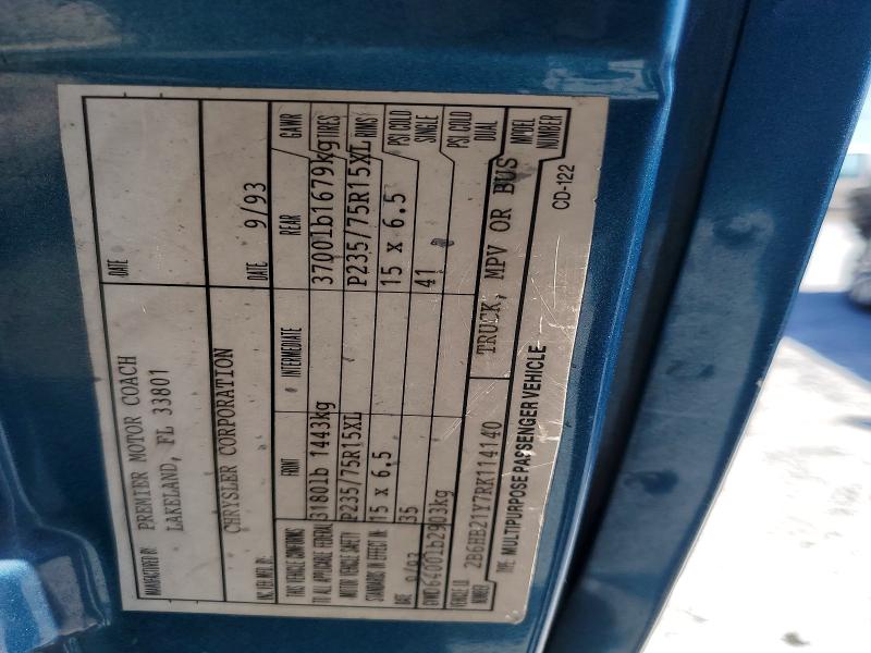 1994 Dodge Ram Van მანქანა იყიდება აუქციონზე, vin: 2B6HB21Y7RK114140, აუქციონის ნომერი: 51834616