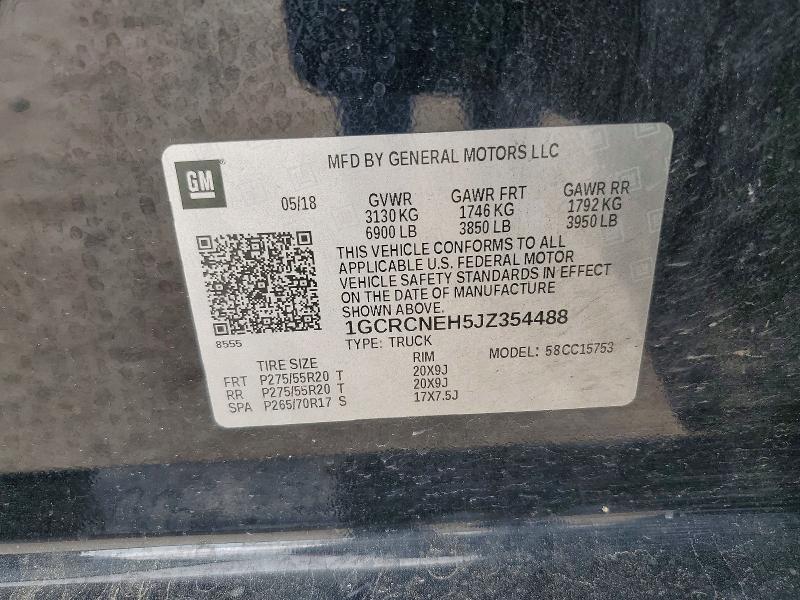 Aukcja sprzedaży 2018 Chevrolet Silverado, vin: 1GCRCNEH5JZ354488, numer aukcji: 49513896