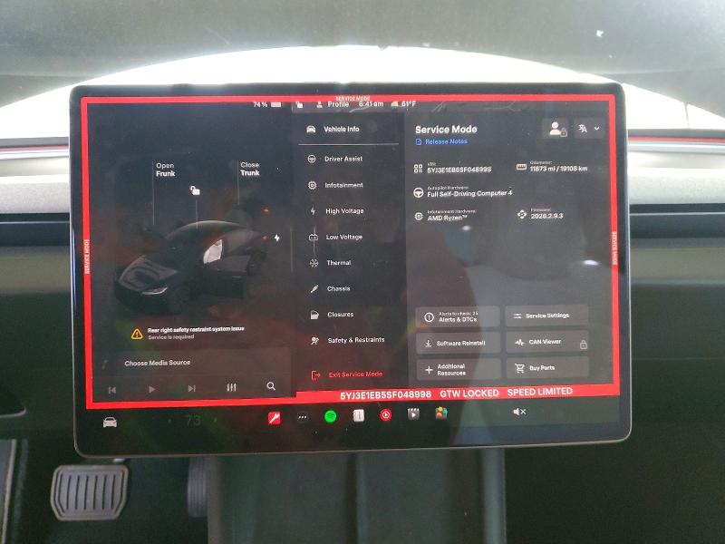 Продаж на аукціоні авто 2025 Tesla Model 3, vin: 5YJ3E1EB5SF048998, номер лоту: 50506186