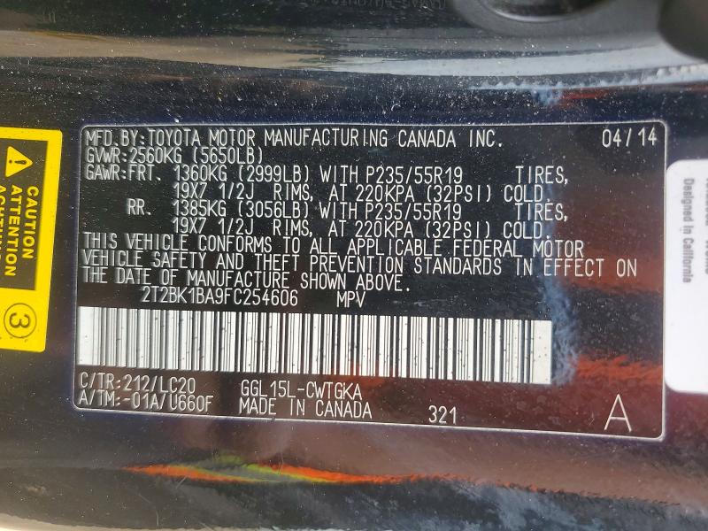 Продаж на аукціоні авто 2015 Lexus Rx 350, vin: 2T2BK1BA9FC254606, номер лоту: 49828896