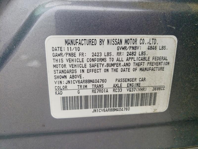 Aukcja sprzedaży 2011 Infiniti G37 Sedan, vin: JN1CV6AR8BM404760, numer aukcji: 48228246