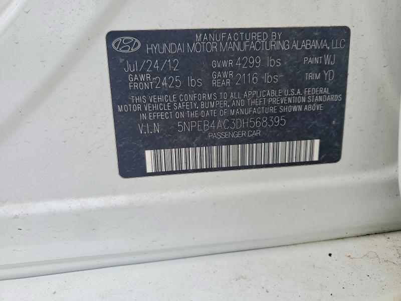 Продаж на аукціоні авто 2013 Hyundai Sonata, vin: 5NPEB4AC3DH568395, номер лоту: 51679356