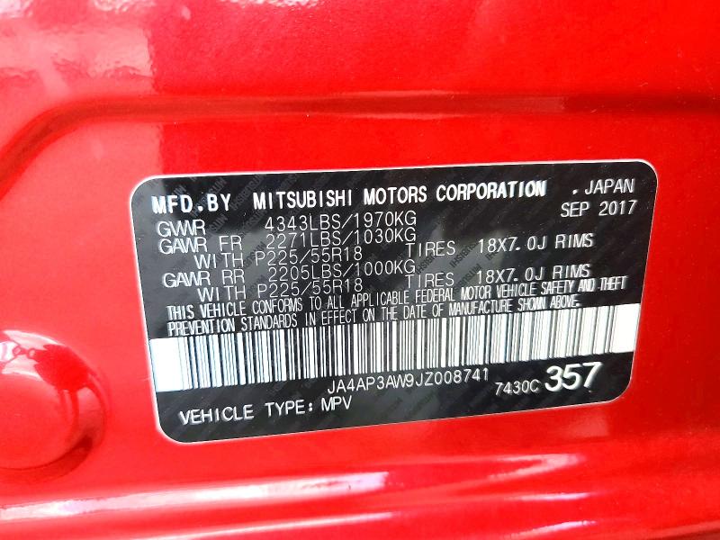 Aukcja sprzedaży 2018 Mitsubishi Outlander Sport, vin: JA4AP3AW9JZ008741, numer aukcji: 51010016
