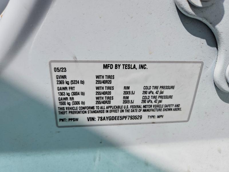 Aukcja sprzedaży 2023 Tesla Model Y, vin: 7SAYGDEE5PF793529, numer aukcji: 50432496
