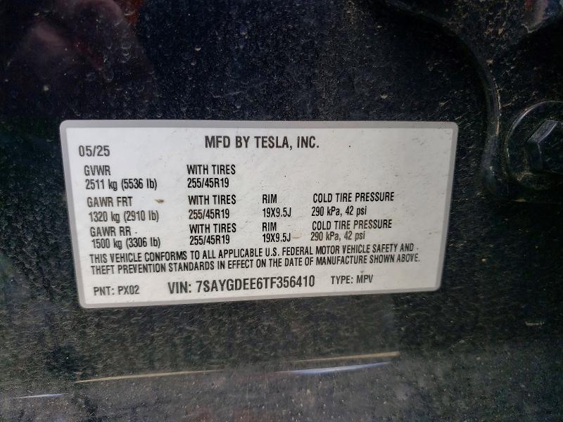 Aukcja sprzedaży 2026 Tesla Model Y, vin: 7SAYGDEE6TF356410, numer aukcji: 48273796