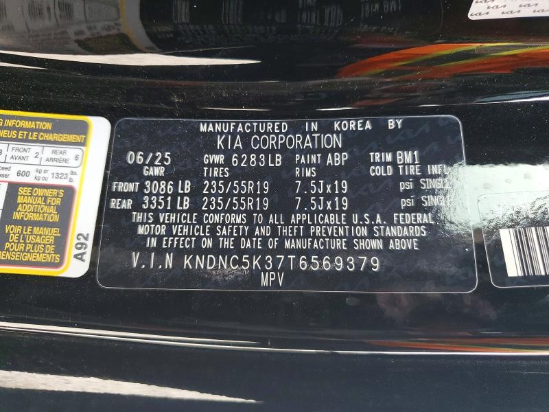 Продажа на аукционе авто 2026 Kia Carnival, vin: KNDNC5K37T6569379, номер лота: 51629366