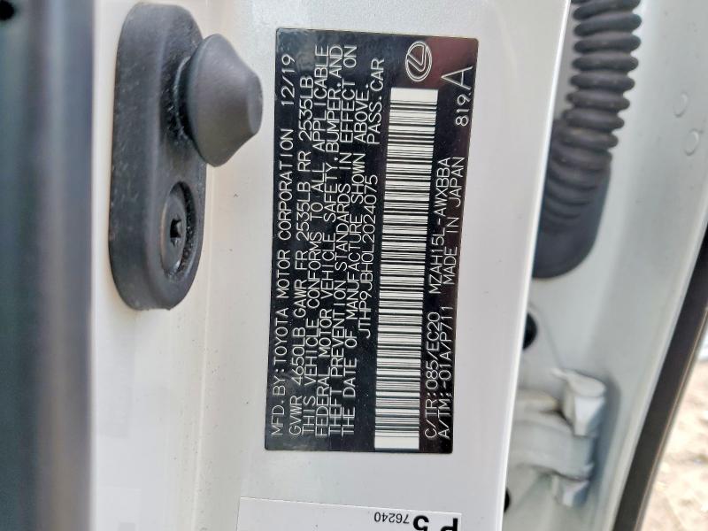 Aukcja sprzedaży 2020 Lexus Ux 250h, vin: JTHP9JBH0L2024075, numer aukcji: 48658816