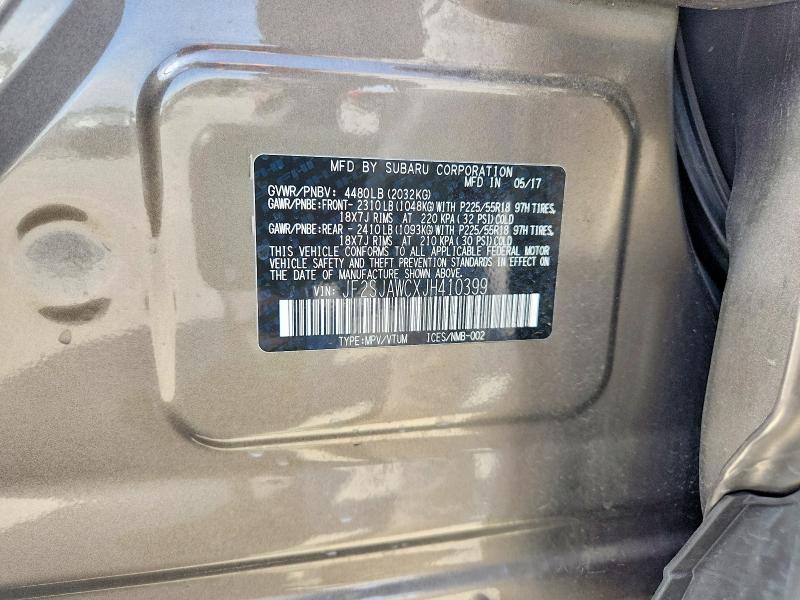 Продаж на аукціоні авто 2018 Subaru Forester, vin: JF2SJAWCXJH410399, номер лоту: 49614396