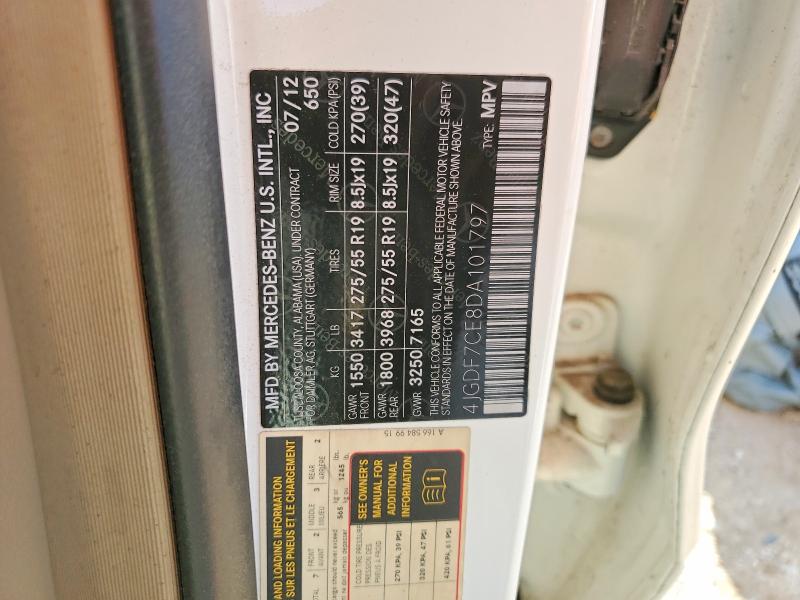 Aukcja sprzedaży 2013 Mercedes-benz Gl, vin: 4JGDF7CE8DA101797, numer aukcji: 50492376