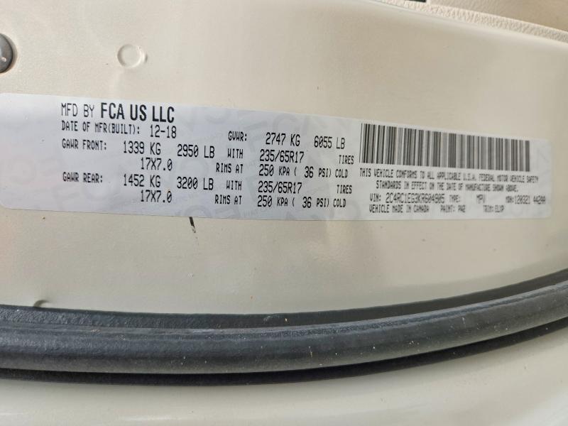 2019 Chrysler Pacifica მანქანა იყიდება აუქციონზე, vin: 2C4RC1EG3KR604905, აუქციონის ნომერი: 51209526