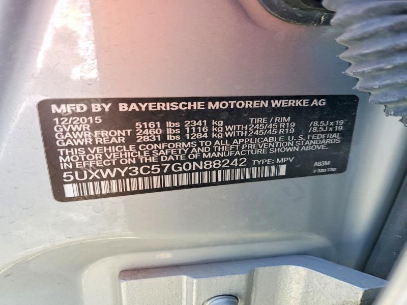 2016 Bmw X3 მანქანა იყიდება აუქციონზე, vin: 5UXWY3C57G0N88242, აუქციონის ნომერი: 50960156