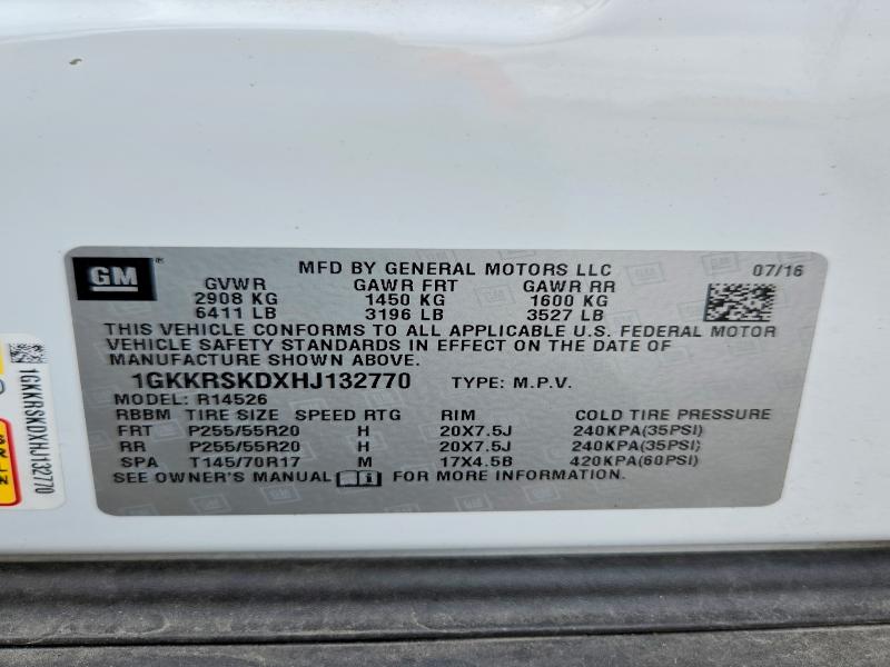 Aukcja sprzedaży 2017 Gmc Acadia Limited, vin: 1GKKRSKDXHJ132770, numer aukcji: 48096246