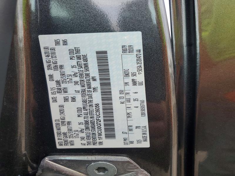 Aukcja sprzedaży 2015 Ford Escape, vin: 1FMCU0G72FUC39356, numer aukcji: 50665056