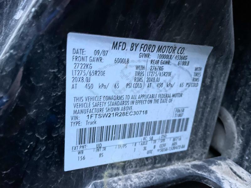 Aukcja sprzedaży 2008 Ford F250, vin: 1FTSW21R28EC30718, numer aukcji: 51927516