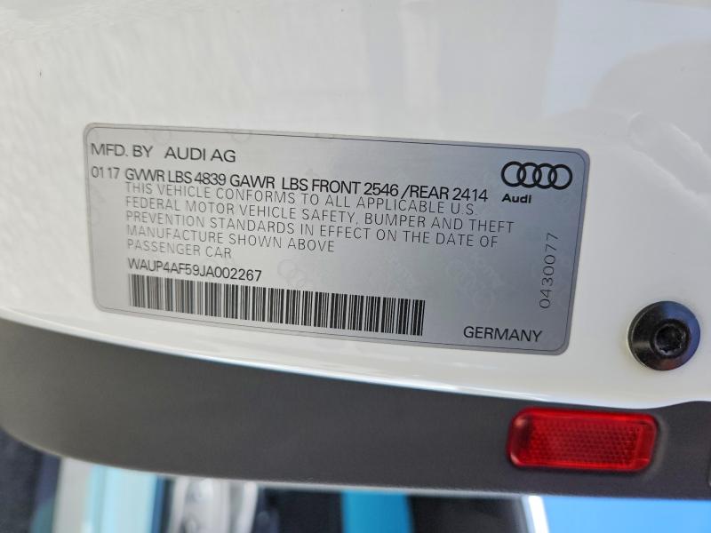 49815806 :رقم المزاد ، WAUP4AF59JA002267 vin ، 2018 Audi S5 مزاد بيع