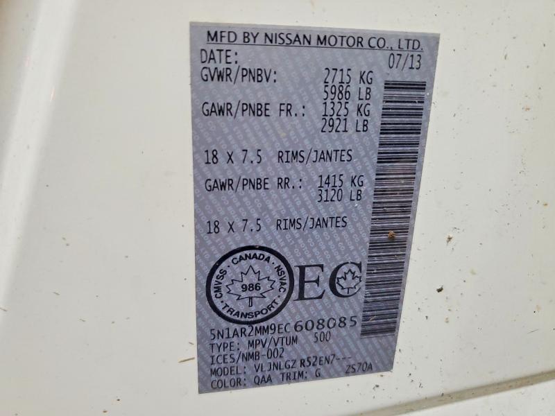 Продажа на аукционе авто 2014 Nissan Pathfinder, vin: 5N1AR2MM9EC608085, номер лота: 49391466