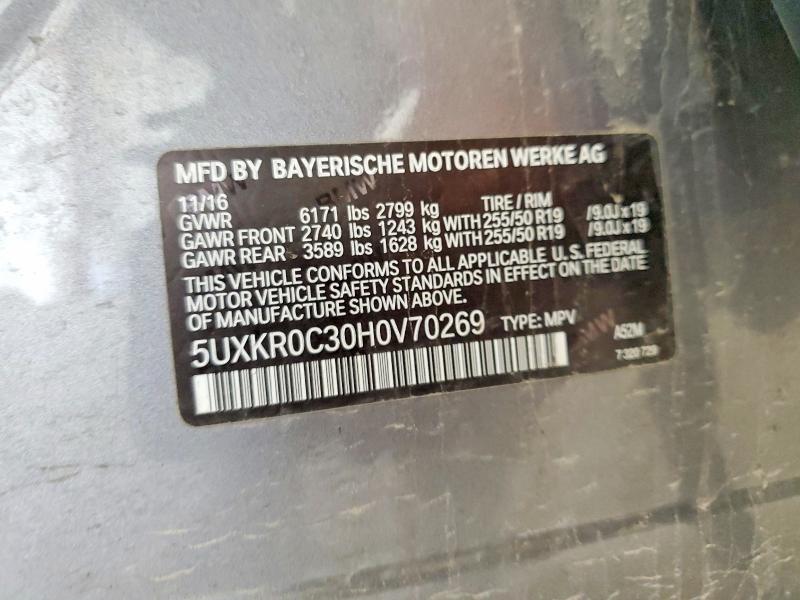 Aukcja sprzedaży 2017 Bmw X5, vin: 5UXKR0C30H0V70269, numer aukcji: 49226026