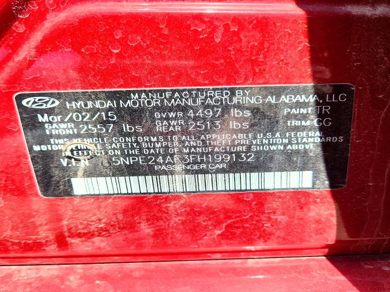 2015 Hyundai Sonata მანქანა იყიდება აუქციონზე, vin: 5NPE24AF3FH199132, აუქციონის ნომერი: 51263886