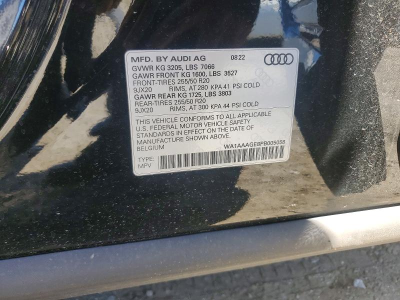 49625656 :رقم المزاد ، WA1AAAGE8PB005058 vin ، 2023 Audi E-tron مزاد بيع