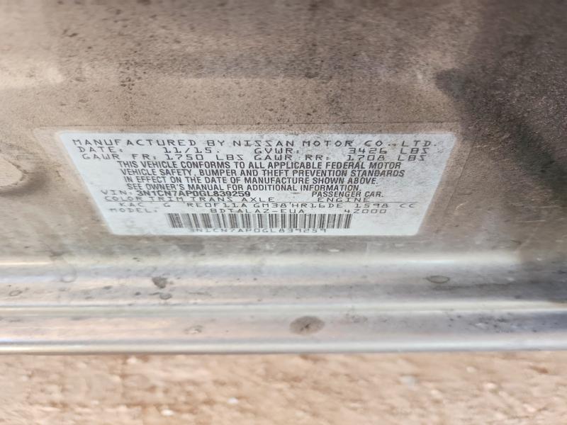 Aukcja sprzedaży 2016 Nissan Versa, vin: 3N1CN7AP0GL839259, numer aukcji: 51358076