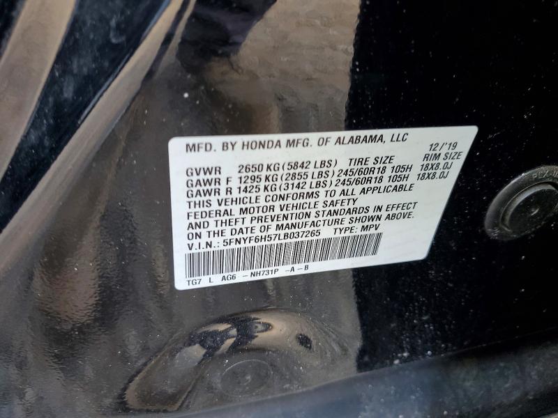 50014966 :رقم المزاد ، 5FNYF6H57LB037265 vin ، 2020 Honda Pilot مزاد بيع