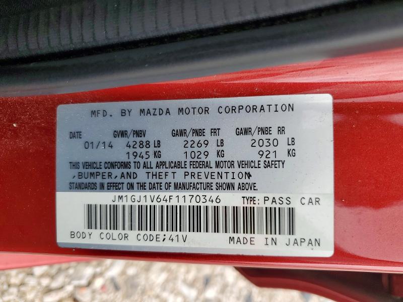 Aukcja sprzedaży 2015 Mazda 6, vin: JM1GJ1V64F1170346, numer aukcji: 49408626