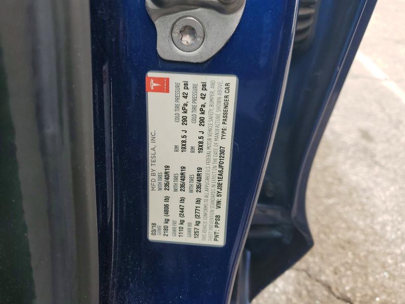 Продаж на аукціоні авто 2018 Tesla Model 3, vin: 5YJ3E1EA6JF012307, номер лоту: 50676696