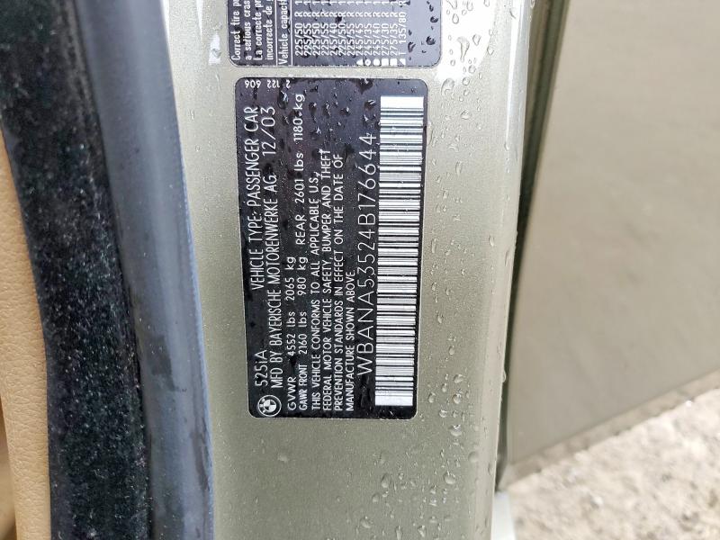 Продаж на аукціоні авто 2004 Bmw 525, vin: WBANA53524B176644, номер лоту: 50658446