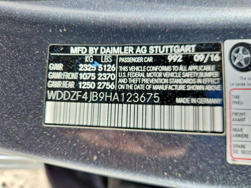 Продаж на аукціоні авто 2017 Mercedes-benz E, vin: WDDZF4JB9HA123675, номер лоту: 48962706