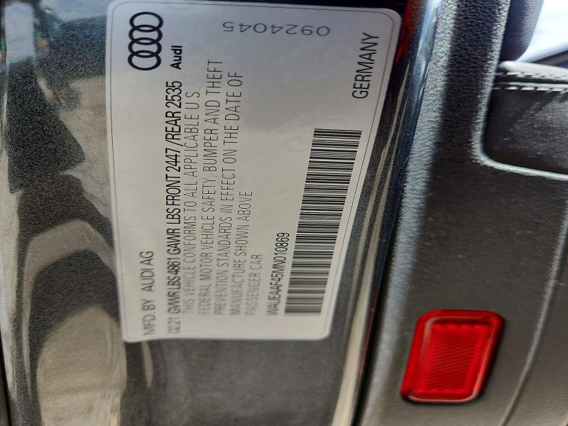 Продаж на аукціоні авто 2021 Audi A4, vin: WAUEAAF45MN010869, номер лоту: 51469846