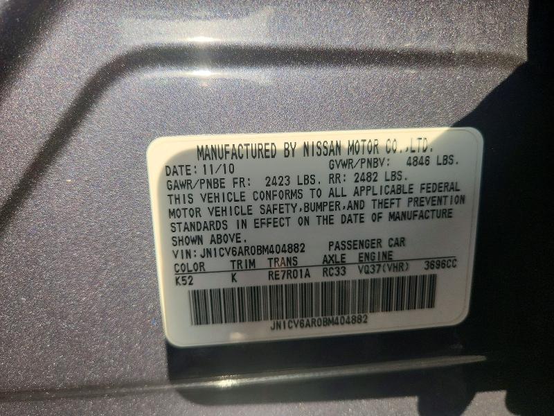Aukcja sprzedaży 2011 Infiniti G37 Sedan, vin: JN1CV6AR0BM404882, numer aukcji: 51177116