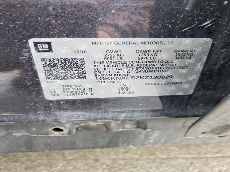 Aukcja sprzedaży 2019 Gmc Acadia, vin: 1GKKNXLS2KZ130929, numer aukcji: 51399536