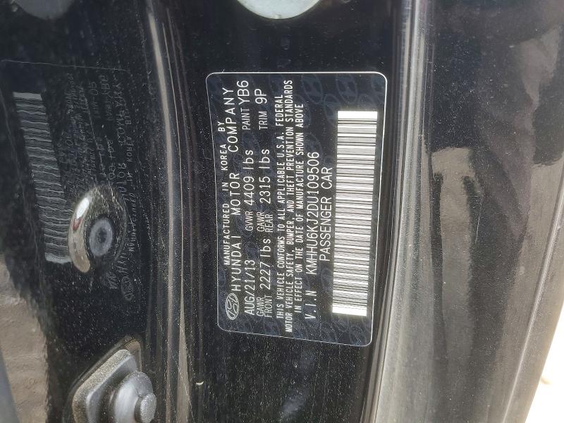 2013 Hyundai Genesis Coupe მანქანა იყიდება აუქციონზე, vin: KMHHU6KJ2DU109506, აუქციონის ნომერი: 49057506