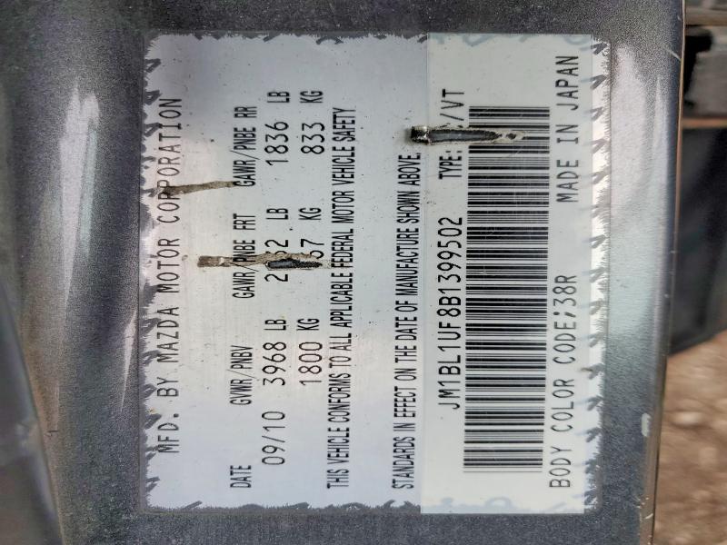 Продаж на аукціоні авто 2011 Mazda 3, vin: JM1BL1UF8B1399502, номер лоту: 47800886