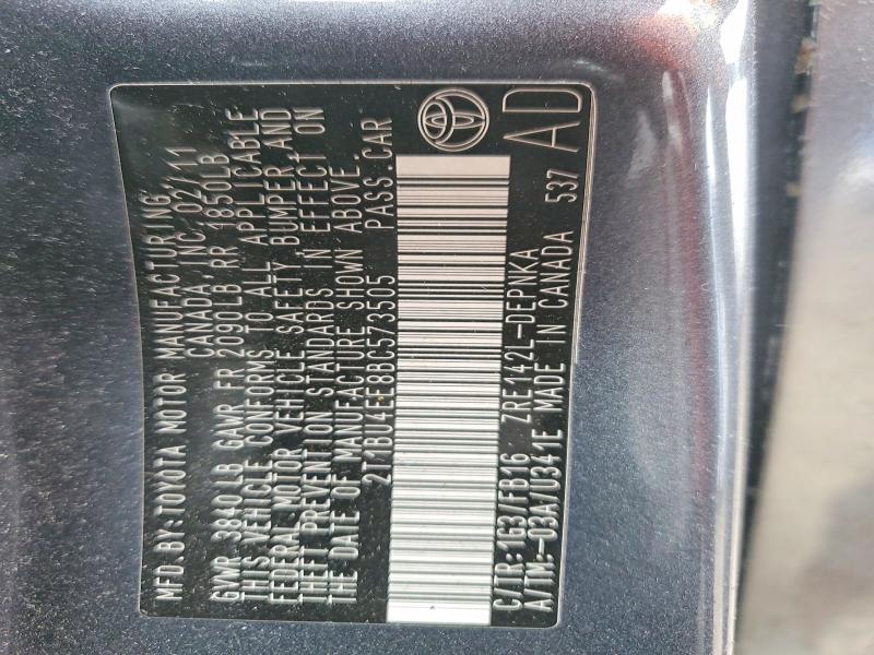Продажа на аукционе авто 2011 Toyota Corolla, vin: 2T1BU4EE8BC573505, номер лота: 47536596