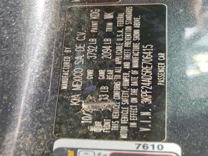 2024 Kia Forte მანქანა იყიდება აუქციონზე, vin: 3KPF24AD5RE706415, აუქციონის ნომერი: 51359426
