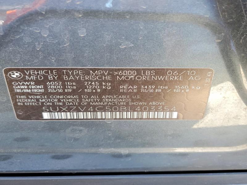 48904506 :رقم المزاد ، 5UXZV4C50BL403354 vin ، 2011 Bmw X5 مزاد بيع
