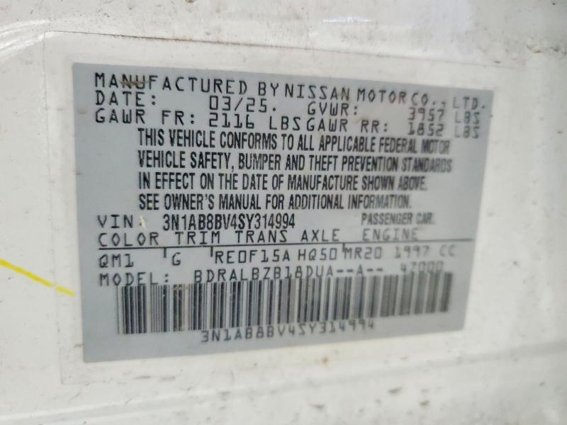 Aukcja sprzedaży 2025 Nissan Sentra, vin: 3N1AB8BV4SY314994, numer aukcji: 48700326