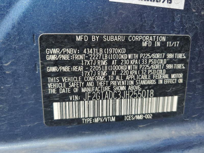 Продажа на аукционе авто 2018 Subaru Crosstrek, vin: JF2GTADC3JH255018, номер лота: 51901696
