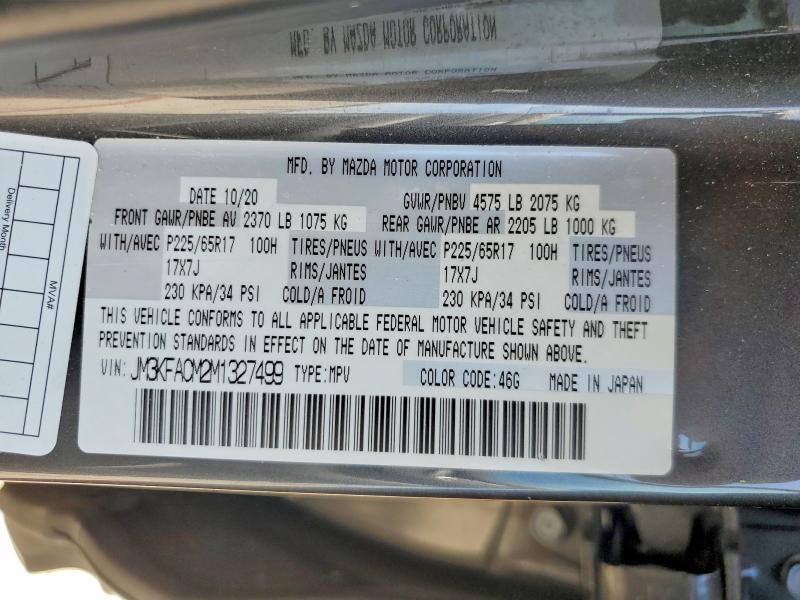 Продажа на аукционе авто 2021 Mazda Cx-5, vin: JM3KFACM2M1327499, номер лота: 50494866