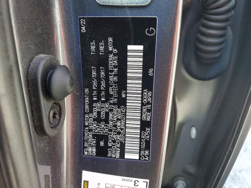 Продаж на аукціоні авто 2022 Toyota 4 Runner, vin: JTEFU5JR9N5271427, номер лоту: 50897836