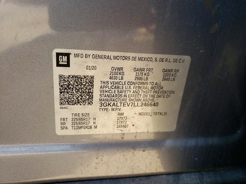 2020 Gmc Terrain მანქანა იყიდება აუქციონზე, vin: 3GKALTEV7LL246640, აუქციონის ნომერი: 48412286