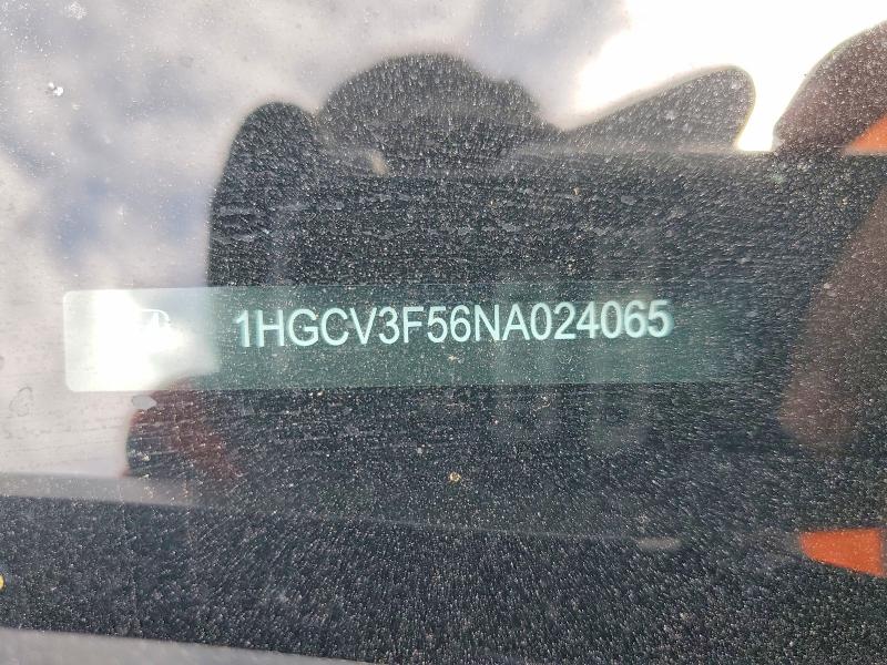 51651366 :رقم المزاد ، 1HGCV3F56NA024065 vin ، 2022 Honda Accord مزاد بيع