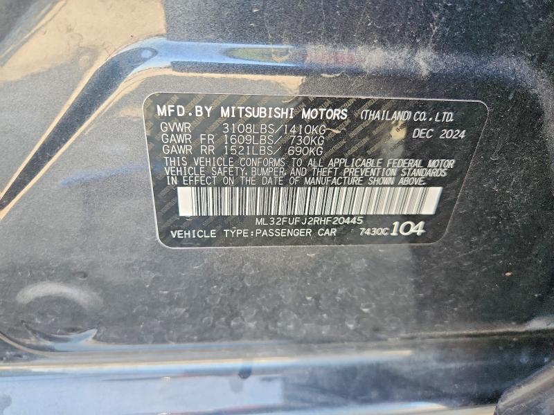 Продаж на аукціоні авто 2024 Mitsubishi Mirage, vin: ML32FUFJ2RHF20445, номер лоту: 50665776