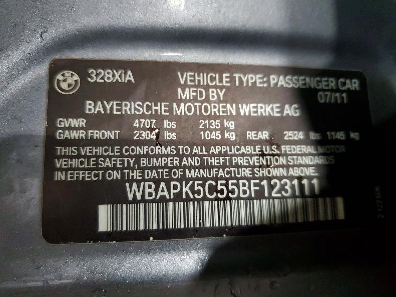 Aukcja sprzedaży 2011 Bmw 328, vin: WBAPK5C55BF123111, numer aukcji: 50820106